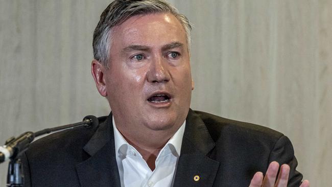 Eddie McGuire was forced to stand down as Magpies president after his response to the ‘Do Better’ report on racism. Picture: Picture: Jake Nowakowski