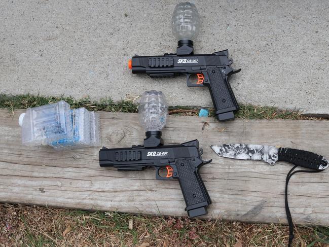 Weapons allegedly found during the raids. Picture: NSW Police Force. 