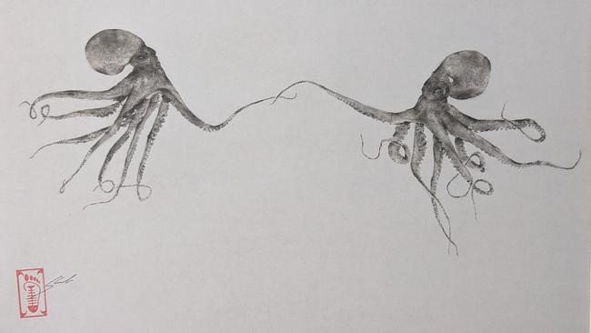 Townsville artist Stephen Coombe uses a unique Japanese technique where real fish are used to create highly detailed art pieces.