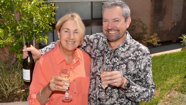 Interest rate decision - Liz DeLaine and Peter Leske, at their unit in Largs, cracked the champagne on news that the Reserve Bank has finally made a cut to the cash rate. 18 February 2025. Picture: Dean Martin