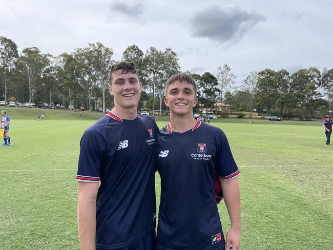 Jack Henry (left) and Bailey Murphy (right) of Canterbury.