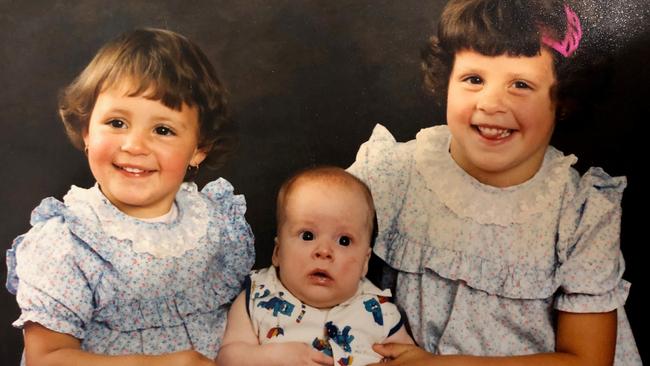 Murder victim Fiona Burns (right) with her brother and sister.