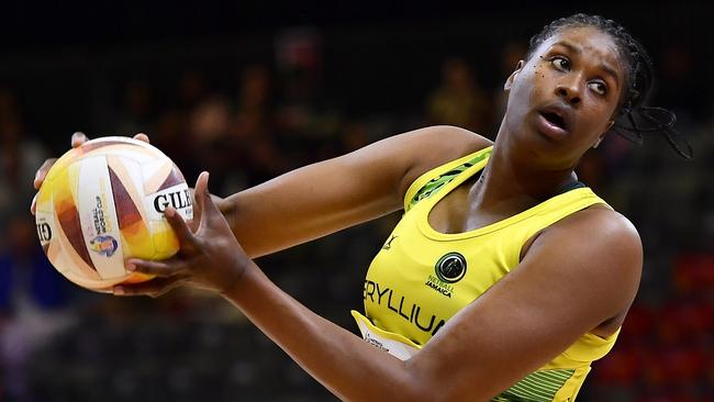 Romelda Aiken-George of Jamaica during the Netball World Cup 2023