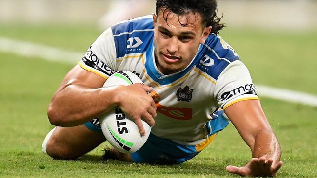 Tino Fa’asuamaleaui of the Gold Coast Titans. Picture: Ian Hitchcock/Getty Images)