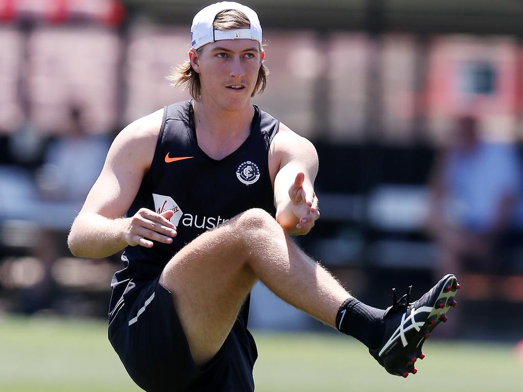 Carlton training at Princes Park today.  Will Setterfield  . Pic: Michael Klein