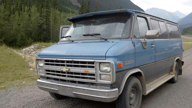 The blue van Lucas Fowler and Chynna Deese were driving before being shot. Picture: Royal Canadian Mounted Police.