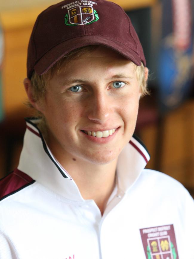 England captain Joe Root pictured while playing for Prospect in the 2010-11 season.