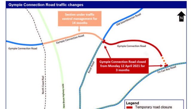 Traffic detours and delays will be common on Gympie Connection Road for several months.