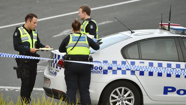 Police at the scene of the attack. Picture: Carmelo Bazzano