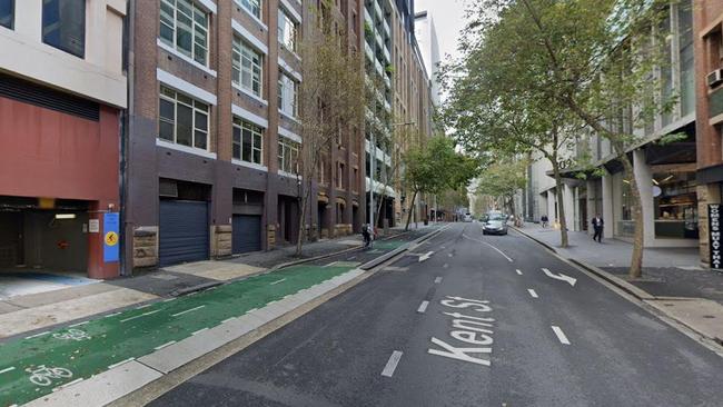 A Google Maps street view of Kent St in Sydney CBD where the hotel is located.