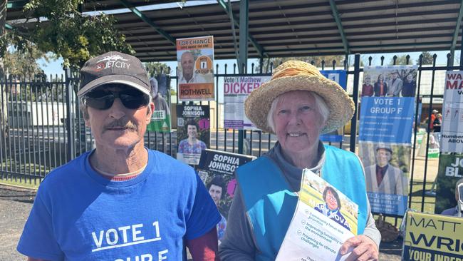 Candidate helpers Rob Osborne and Ailsa Dyball.