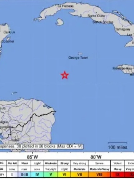 The earthquake in the Caribbean Sea. Picture: USGS