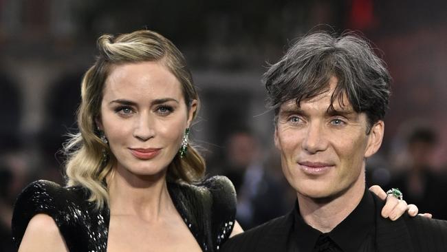 LONDON, ENGLAND - JULY 13: (L-R) Emily Blunt and Cillian Murphy attend the "Oppenheimer" UK Premiere at Odeon Luxe Leicester Square on July 13, 2023 in London, England. (Photo by Gareth Cattermole/Getty Images)