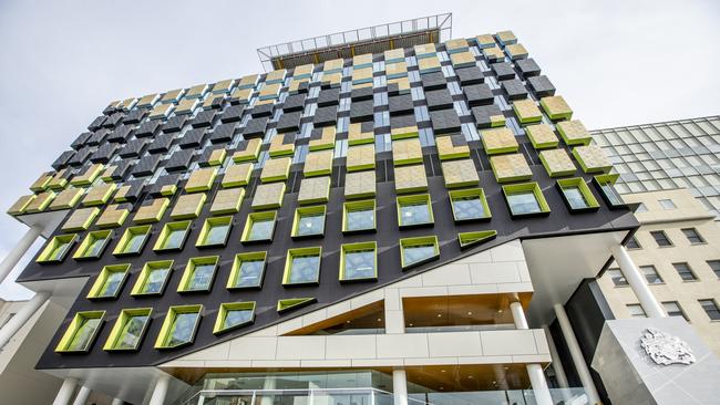 The Royal Hobart Hospital and the Hedberg Building. Picture Eddie Safarik