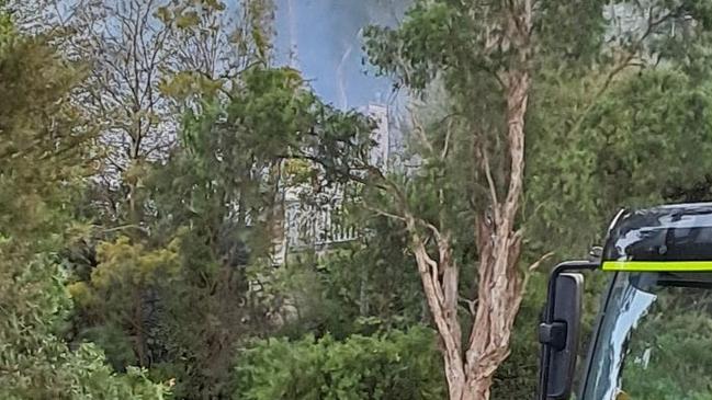 More than 13 crews attended the Tecoma house fire, which was brought under control after the house was destroyed. Picture: Yellingbo CFA