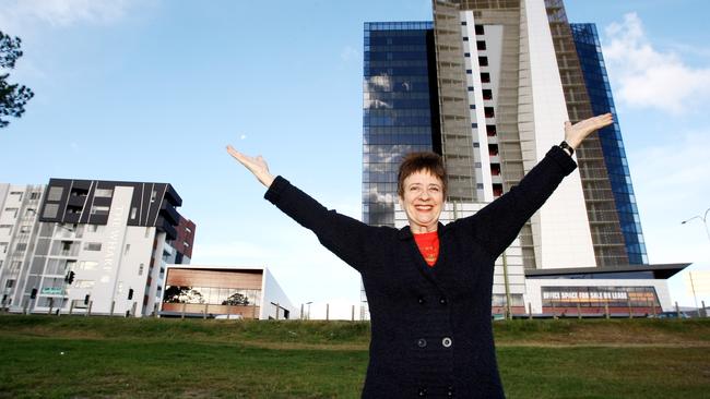 Cr Jan Grew on the site at Robina where the Gold Coast City Council planned to build its new headquarters.