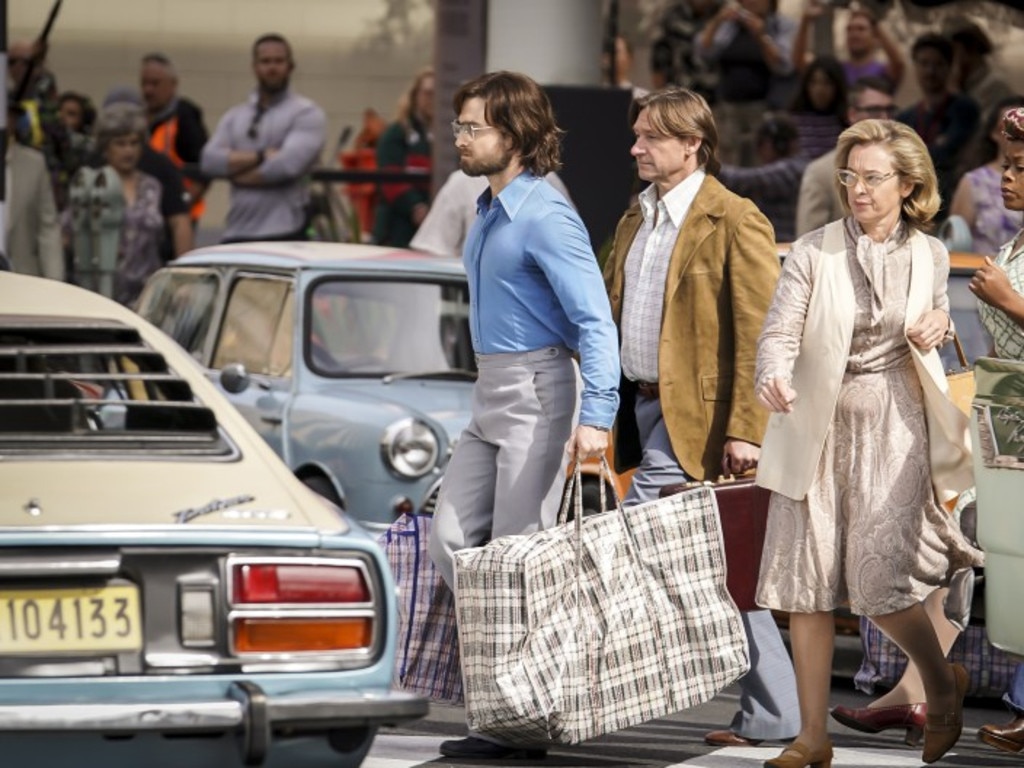 Daniel Radcliffe on set during the filming of “Escape from Pretoria” in Pirie St, Adelaide. Picture: AAP/Mike Burton