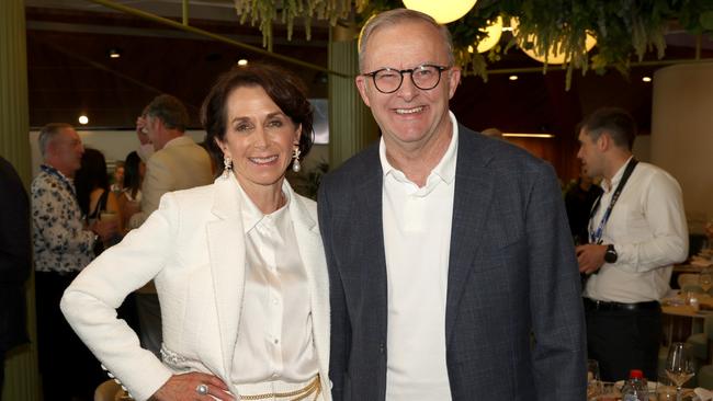 Jayne Hrdlicka with Anthony Albanese at the Australian Open tennis. Picture: Tennis Australia/Fiona Hamilton