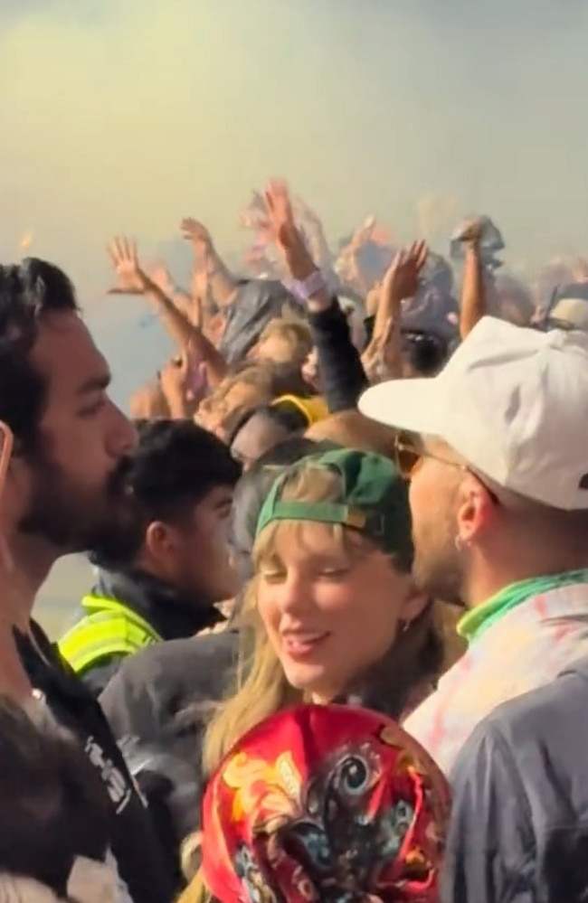 Taylor Swift and Travis Kelce dancing together at Coachella 2024 over the weekend. Photo: TikTok