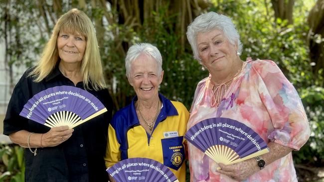 Yvonne Coleman (STEPS), Delma Swan (Casuarina Lions), and Sue Shearer (COTA NT) have received funding to host events for International Womens Day 2025. Picture: Fia Walsh.