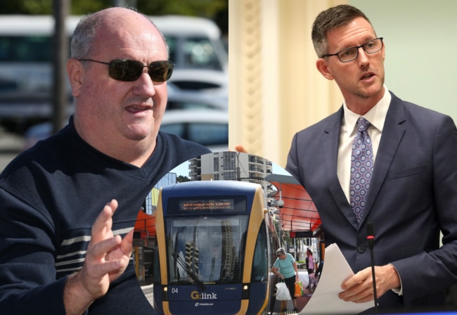 Michael Hart, Mark Bailey — different views on light rail.