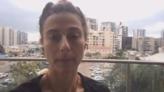 Nicole speaks from the patio of her apartment north of Tel Aviv. Picture: 7News