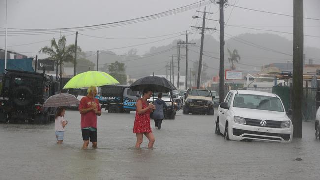 Major flooding in Currumbin Creek Rd at Currumbin. Picture: Glenn Hampson