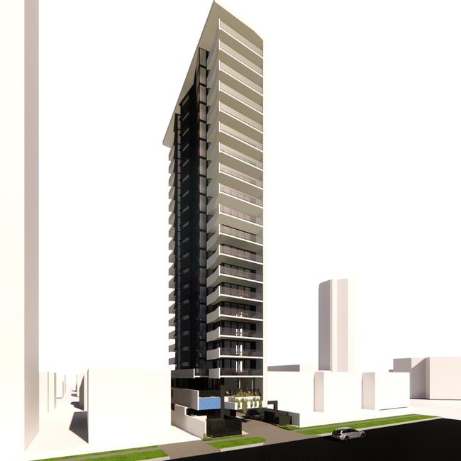 An artist impression of Morris Property Group's proposed 20-storey tower planned for Chelsea Ave, Broadbeach.