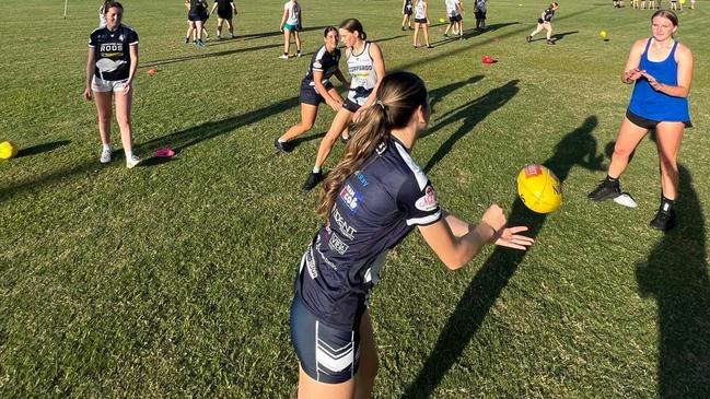 The Coorparoo girls in training for the season.