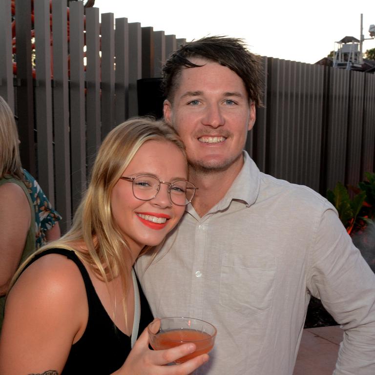 Ashlea Lowrie and Jordan Welsh at opening of Steel Taipan ride, Dreamworld. Picture: Regina King