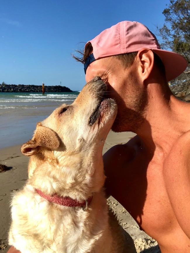 Luke Hines loves heading to the beach with dog Chia.