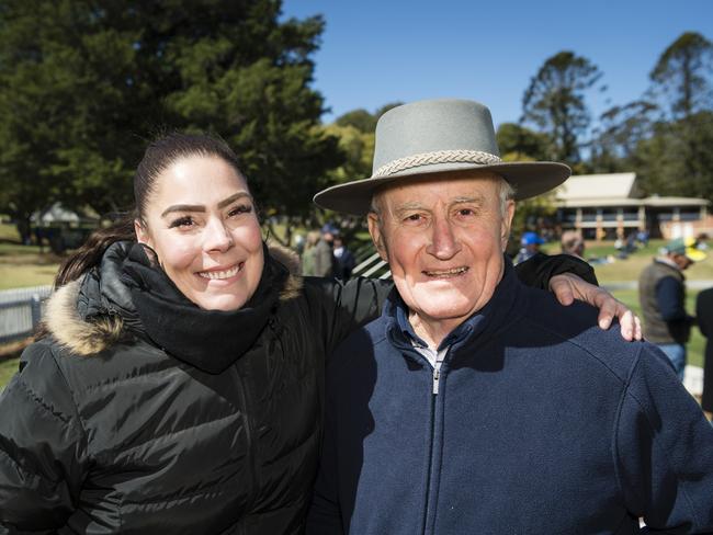 Bron Hastie and Jim Loth on Grammar Downlands Day at Toowoomba Grammar School, Saturday, August 19, 2023. Picture: Kevin Farmer