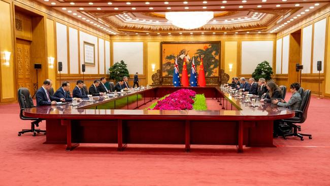 Anthony Albanese meets with Chinese President Xi Jinping. Picture: X