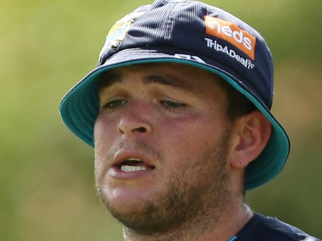 GOLD COAST, AUSTRALIA - MARCH 28: Ashlet Taylor looks on during a Gold Coast Titans NRL training session on March 28, 2019 in Gold Coast, Australia. (Photo by Chris Hyde/Getty Images)