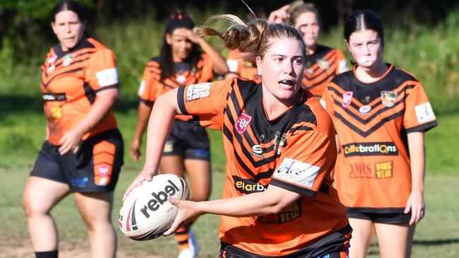 The Herbert River Crushers Women’s team drew 20-20 with Townsville Brothers in a hard-fought contest in Ingham on Saturday. Picture: Cameron Bates