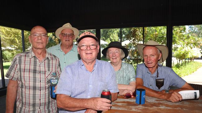 MELBOURNE, AUSTRALIA - MARCH 2 2024 Jon, Terry, Kevin, George and Elaine Attend the Wangaratta Cup Picture: Brendan Beckett