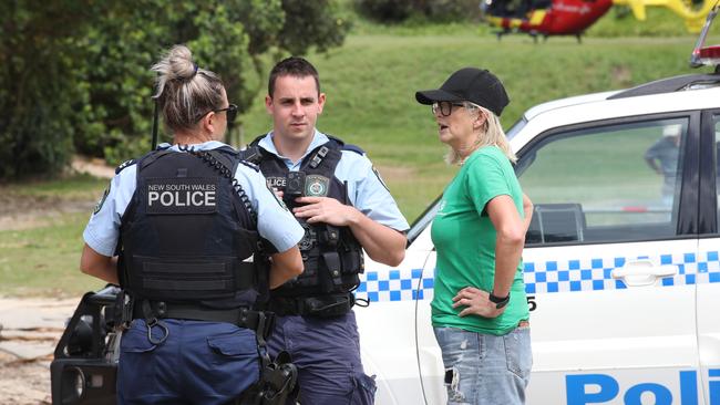 Police talking to Carol Slater of Farm Animal Rescue. Picture Glenn Hampson