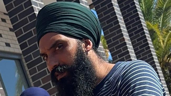 Right: Lovepreet Singh outside Lismore Courthouse will fight charges of Dangerous driving occ death-drive manner dangerous and Negligent driving (occasioning death).