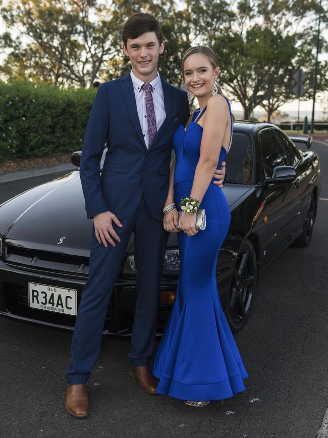 Darcy Flanagan and Finlay Harmon at Centenary Heights State High School formal at Picnic Point, Friday, November 20, 2020. Picture: Kevin Farmer