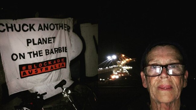 A Blockade Australia protester was arrested by police for her demonstration at Port Waratah. Picture: Instagram