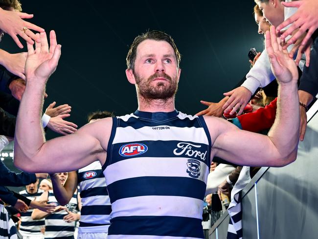 Patrick Dangerfield continues to put the Cats on his back. Picture: Quinn Rooney/Getty Images