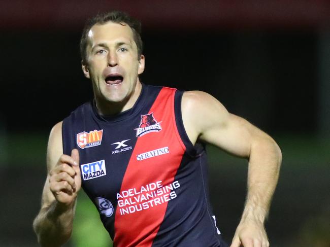 4.5.2018.SANFL: West Adelaide v Glenelg at Richmond Oval.Jason Porplyzia back playing for West's. PIC:TAIT SCHMAAL.