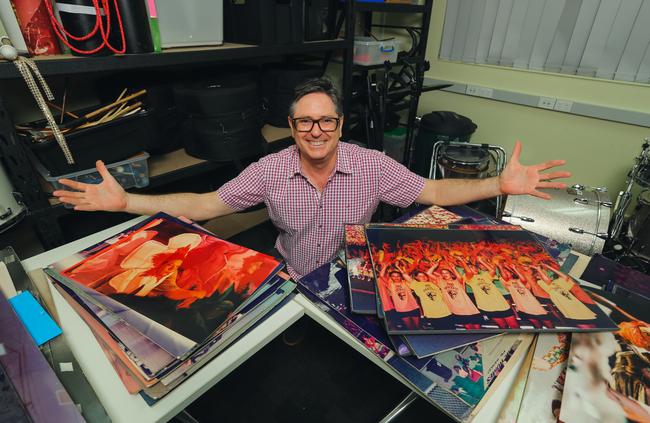 NT Music School principal Bill Grose with memories of Beats past. Picture: GLENN CAMPBELL