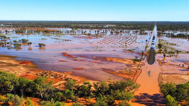 Widespread flooding at Quilpie in south west Queensland. Picture: Pip Clifford/Facebook