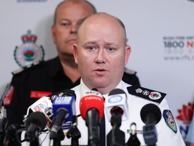 NSW RFS commissioner Shane Fitzsimmons called the acts a “heinous crime.” Picture: Mark Metcalfe