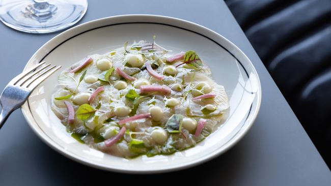 The king fish carpaccio at Petite, Fortitude Valley. Picture: David Kelly