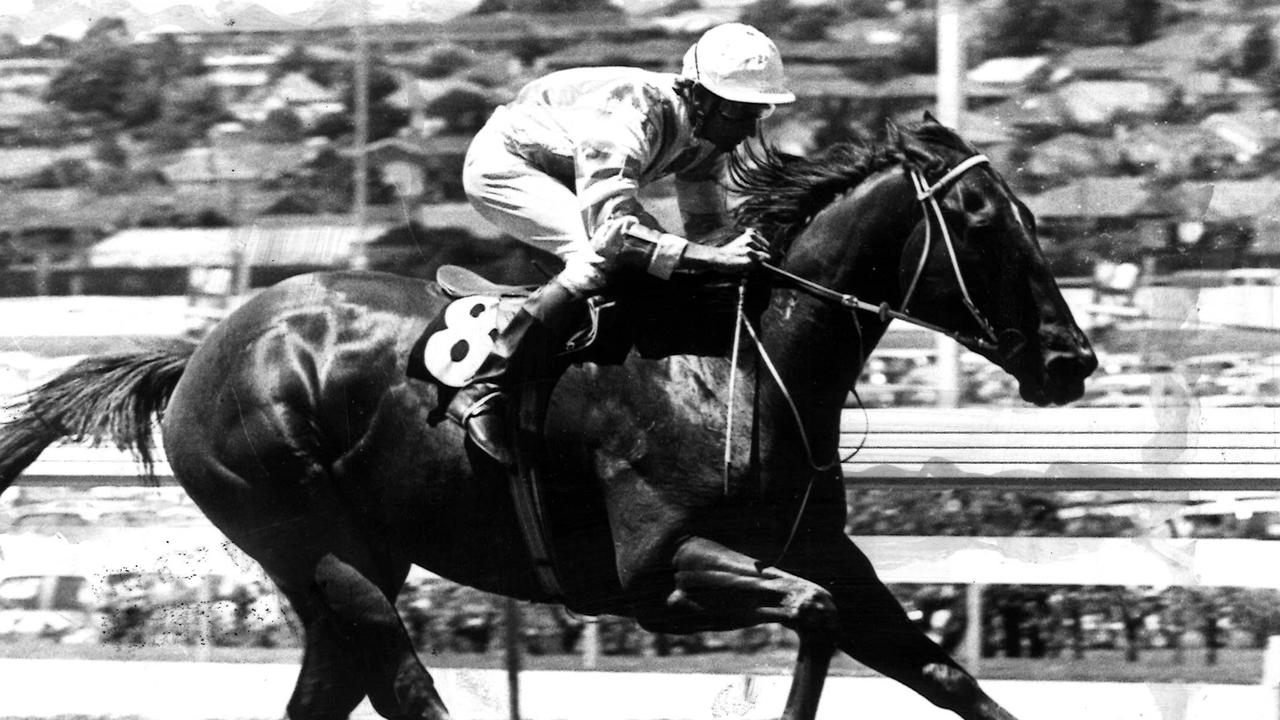 Manikato, with regular rider Gary Willetts aboard, winning the first of five William Reid Stakes in 1979.