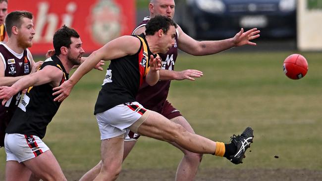 Tom German in action for Bacchus Marsh in 2022. Picture: Andy Brownbill