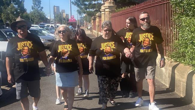 Brandon Rich's family in front of Dubbo Court House. Photo: Tijana Birdjan