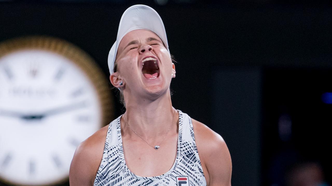 Ash Barty let it all go. Photo by Andy Cheung/Getty Images.